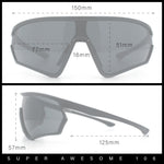 Mens Windbreaker Wrap Around Curved Shield Lens Sport Plastic Sunglasses