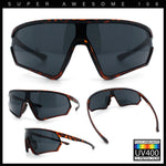 Mens Windbreaker Wrap Around Curved Shield Lens Sport Plastic Sunglasses