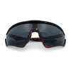 Mens Windbreaker Wrap Around Curved Shield Lens Sport Plastic Sunglasses