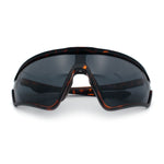 Mens Windbreaker Wrap Around Curved Shield Lens Sport Plastic Sunglasses