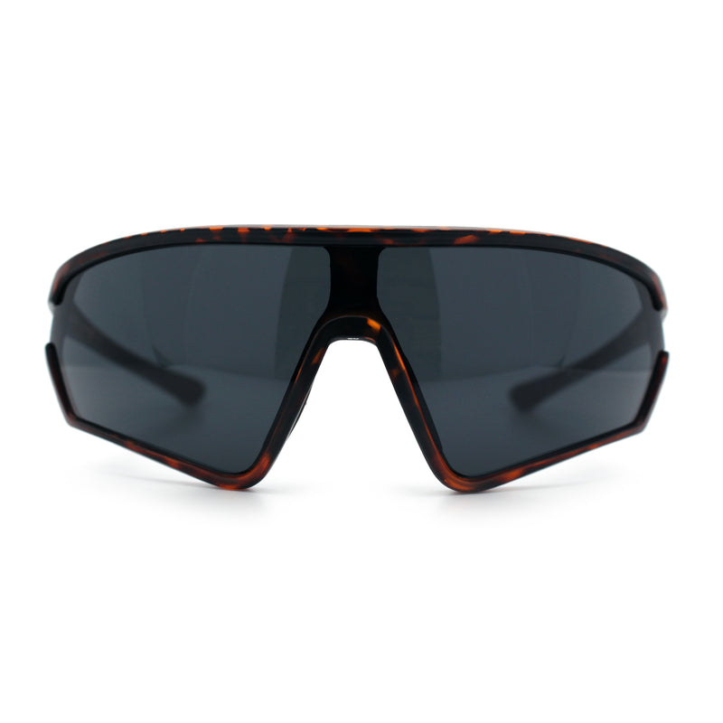 Mens Windbreaker Wrap Around Curved Shield Lens Sport Plastic Sunglasses