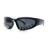 Gothic Bold Edgy Thorn Stud 90s Sporty Wrap Plastic Punk Sunglasses