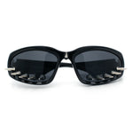 Gothic Bold Edgy Thorn Stud 90s Sporty Wrap Plastic Punk Sunglasses