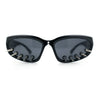 Gothic Bold Edgy Thorn Stud 90s Sporty Wrap Plastic Punk Sunglasses