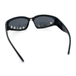 Gothic Bold Edgy Thorn Stud 90s Sporty Wrap Plastic Punk Sunglasses