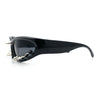 Gothic Bold Edgy Thorn Stud 90s Sporty Wrap Plastic Punk Sunglasses