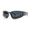 Gothic Bold Edgy Thorn Stud 90s Sporty Wrap Plastic Punk Sunglasses
