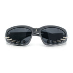 Gothic Bold Edgy Thorn Stud 90s Sporty Wrap Plastic Punk Sunglasses