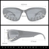 Gothic Bold Edgy Thorn Stud 90s Sporty Wrap Plastic Punk Sunglasses