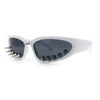 Gothic Bold Edgy Thorn Stud 90s Sporty Wrap Plastic Punk Sunglasses