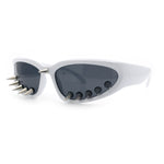 Gothic Bold Edgy Thorn Stud 90s Sporty Wrap Plastic Punk Sunglasses