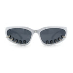 Gothic Bold Edgy Thorn Stud 90s Sporty Wrap Plastic Punk Sunglasses