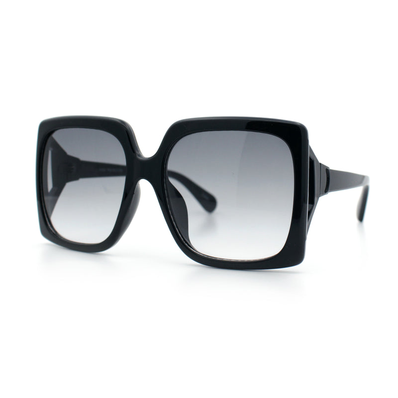 Womens Mod Designer Rectangular Butterfly Thick Plastic Fashion Sunglasses