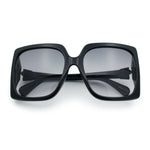 Womens Mod Designer Rectangular Butterfly Thick Plastic Fashion Sunglasses