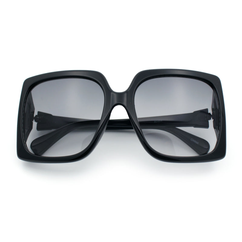 Womens Mod Designer Rectangular Butterfly Thick Plastic Fashion Sunglasses