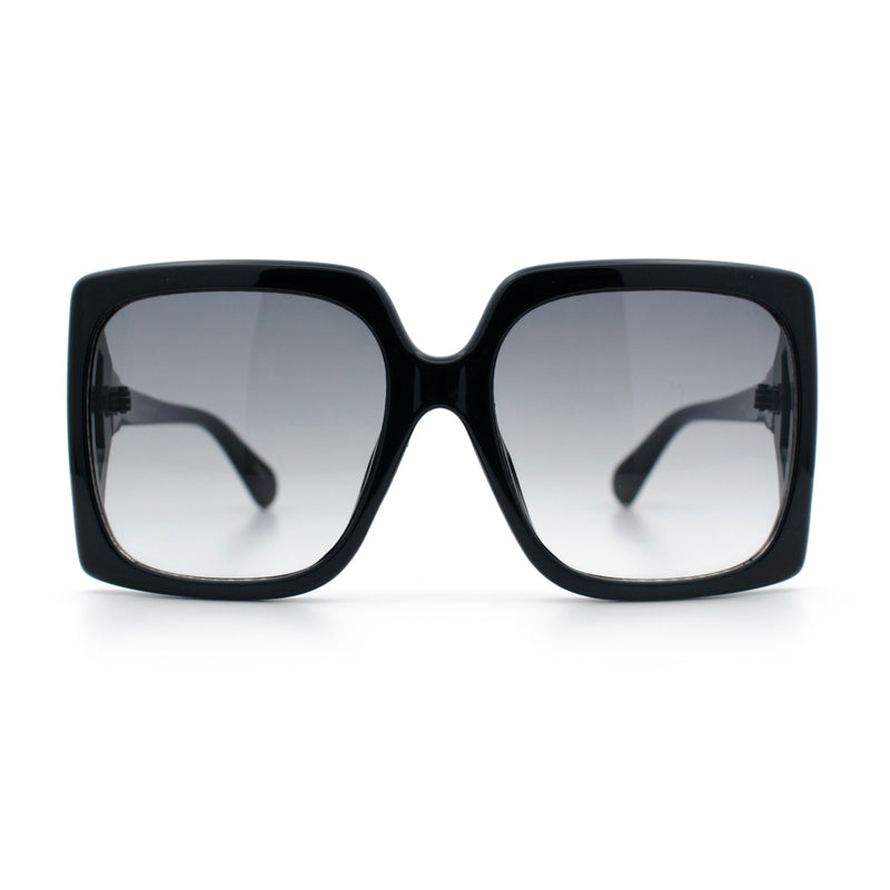 Womens Mod Designer Rectangular Butterfly Thick Plastic Fashion Sunglasses