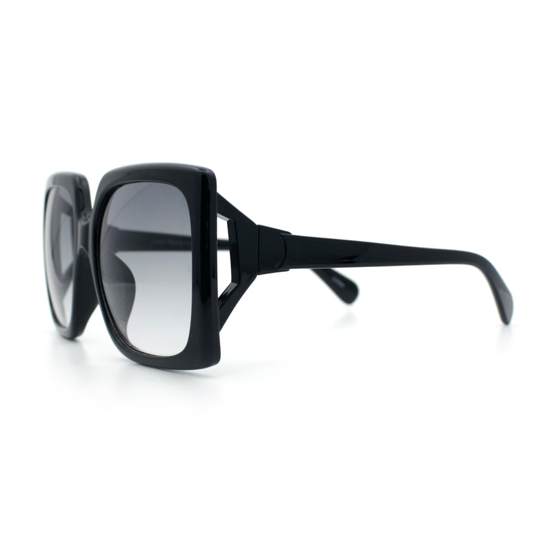 Womens Mod Designer Rectangular Butterfly Thick Plastic Fashion Sunglasses