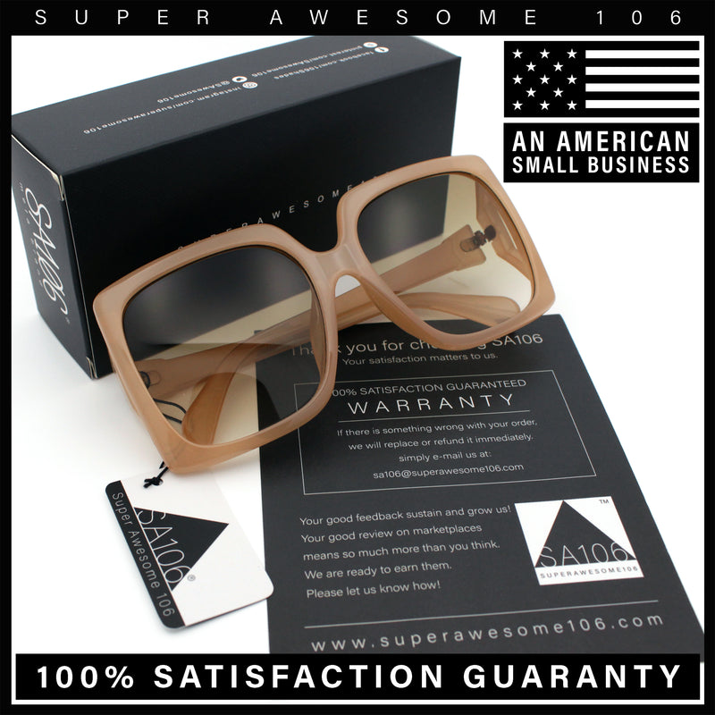 Womens Mod Designer Rectangular Butterfly Thick Plastic Fashion Sunglasses