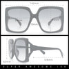 Womens Mod Designer Rectangular Butterfly Thick Plastic Fashion Sunglasses