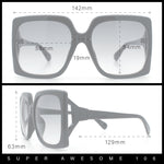 Womens Mod Designer Rectangular Butterfly Thick Plastic Fashion Sunglasses