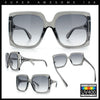 Womens Mod Designer Rectangular Butterfly Thick Plastic Fashion Sunglasses