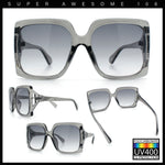 Womens Mod Designer Rectangular Butterfly Thick Plastic Fashion Sunglasses