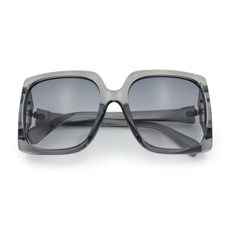 Womens Mod Designer Rectangular Butterfly Thick Plastic Fashion Sunglasses