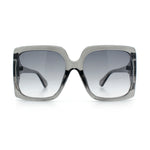 Womens Mod Designer Rectangular Butterfly Thick Plastic Fashion Sunglasses