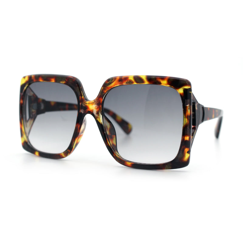 Womens Mod Designer Rectangular Butterfly Thick Plastic Fashion Sunglasses