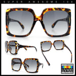 Womens Mod Designer Rectangular Butterfly Thick Plastic Fashion Sunglasses
