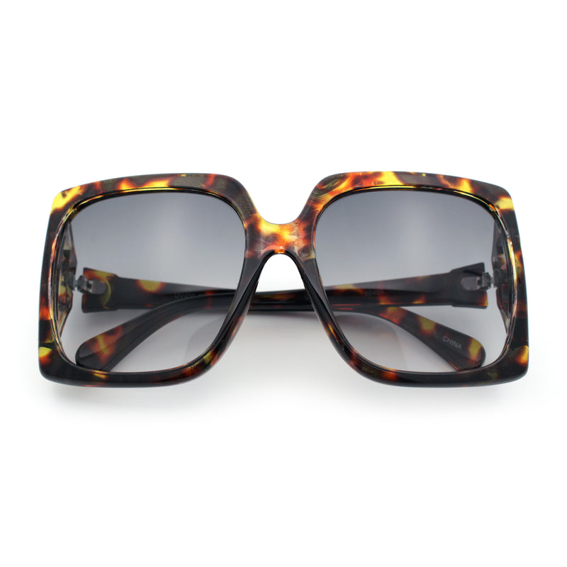 Womens Mod Designer Rectangular Butterfly Thick Plastic Fashion Sunglasses