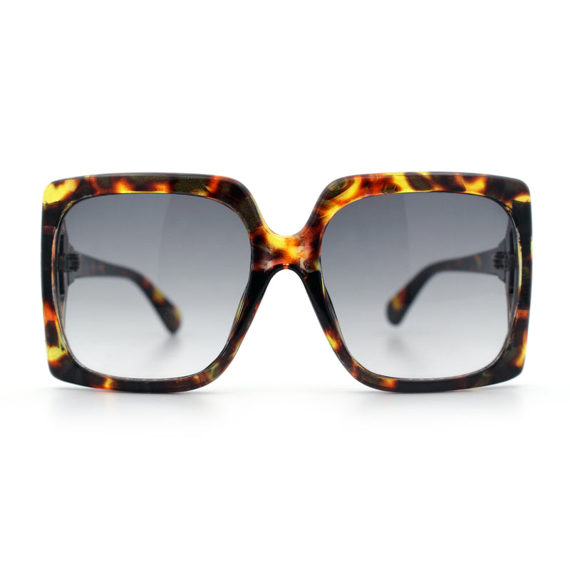 Womens Mod Designer Rectangular Butterfly Thick Plastic Fashion Sunglasses