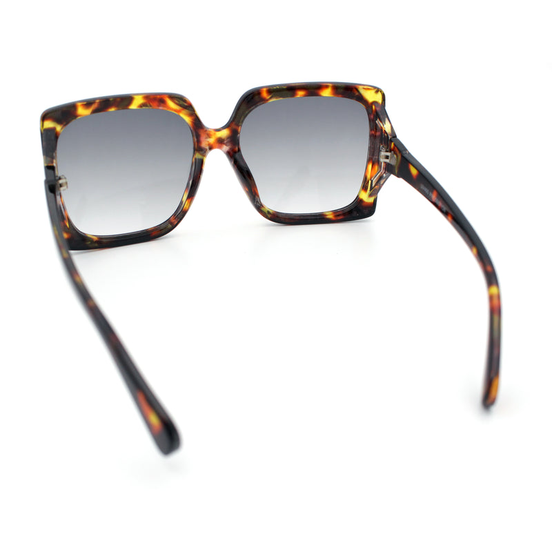 Womens Mod Designer Rectangular Butterfly Thick Plastic Fashion Sunglasses