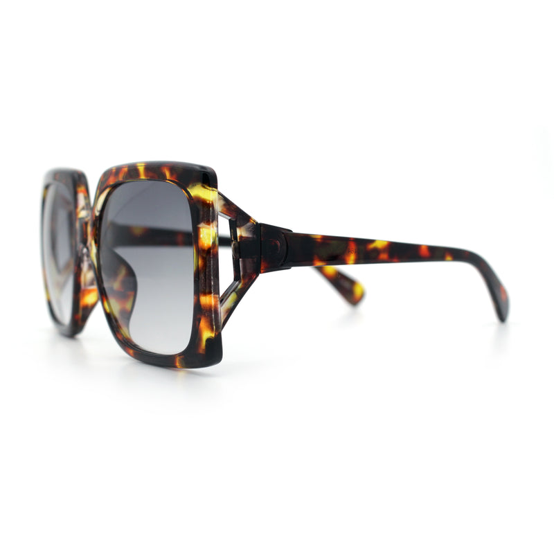 Womens Mod Designer Rectangular Butterfly Thick Plastic Fashion Sunglasses