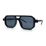 Vintage Vibe Octagonal Geometric Beveled Frame Racer Plastic Sunglasses
