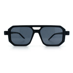 Vintage Vibe Octagonal Geometric Beveled Frame Racer Plastic Sunglasses