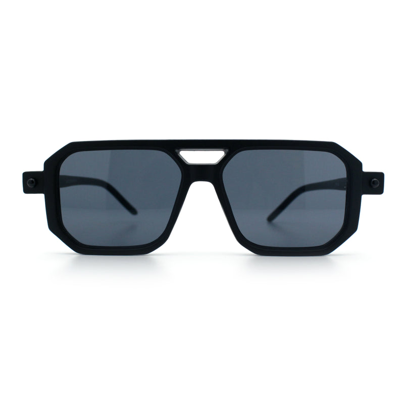 Vintage Vibe Octagonal Geometric Beveled Frame Racer Plastic Sunglasses