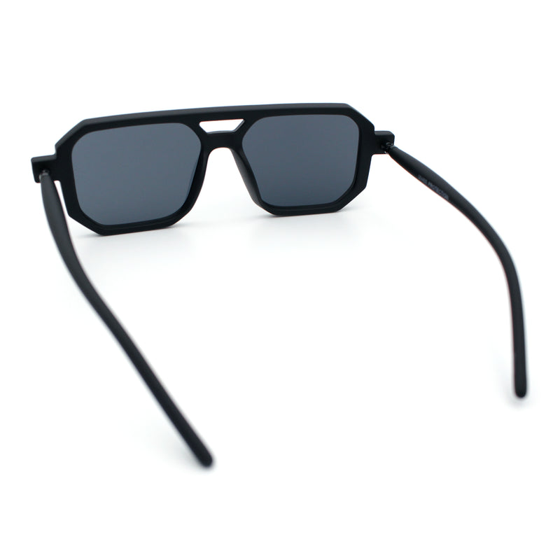Vintage Vibe Octagonal Geometric Beveled Frame Racer Plastic Sunglasses