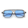 Vintage Vibe Octagonal Geometric Beveled Frame Racer Plastic Sunglasses