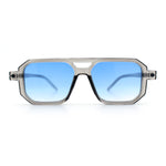 Vintage Vibe Octagonal Geometric Beveled Frame Racer Plastic Sunglasses