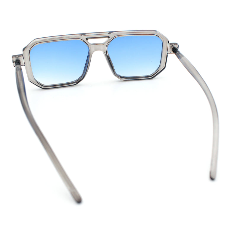 Vintage Vibe Octagonal Geometric Beveled Frame Racer Plastic Sunglasses