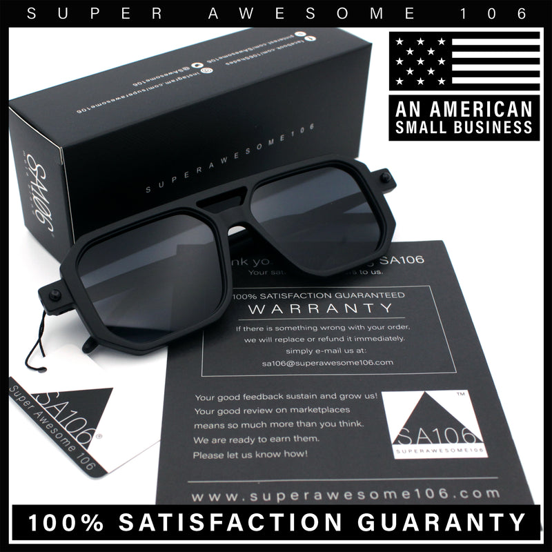 Vintage Vibe Octagonal Geometric Beveled Frame Racer Plastic Sunglasses