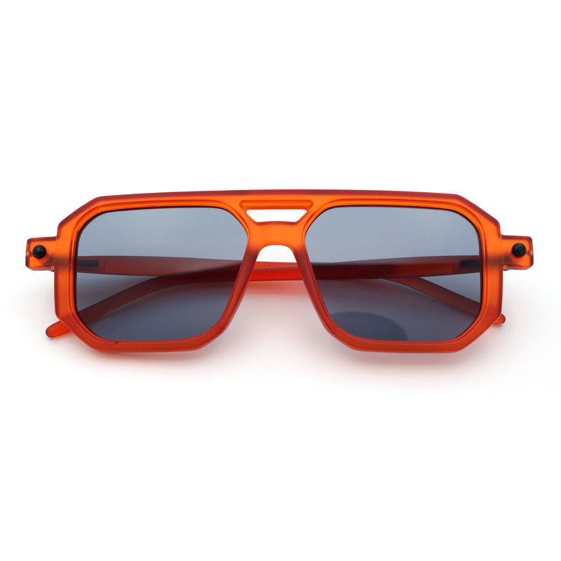 Vintage Vibe Octagonal Geometric Beveled Frame Racer Plastic Sunglasses