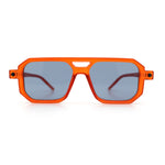 Vintage Vibe Octagonal Geometric Beveled Frame Racer Plastic Sunglasses