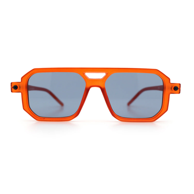 Vintage Vibe Octagonal Geometric Beveled Frame Racer Plastic Sunglasses
