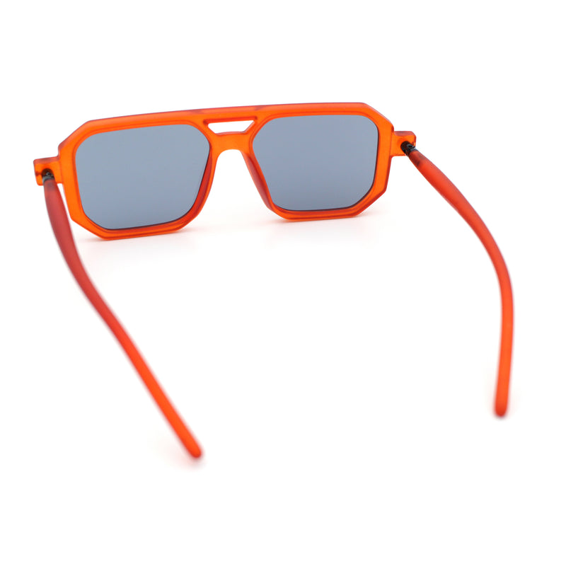 Vintage Vibe Octagonal Geometric Beveled Frame Racer Plastic Sunglasses