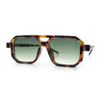 Vintage Vibe Octagonal Geometric Beveled Frame Racer Plastic Sunglasses
