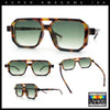Vintage Vibe Octagonal Geometric Beveled Frame Racer Plastic Sunglasses