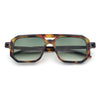 Vintage Vibe Octagonal Geometric Beveled Frame Racer Plastic Sunglasses