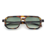 Vintage Vibe Octagonal Geometric Beveled Frame Racer Plastic Sunglasses